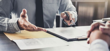 Lawyer with a client